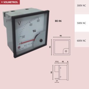 BE-96 600V AC VOLMETRO 96X96MM
