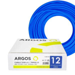 ROLLO CABLE THW CAL 12 AZUL 100MTR